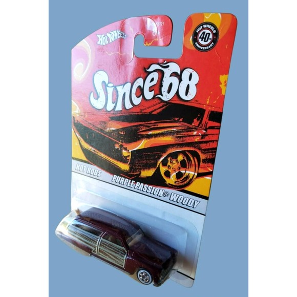 2008 Hot Wheels PURPLE PASSION WOODY Since 68 Hot Rods Metalflake Burgundy 1:64 - Picture 2 of 10
